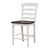 Sunset Trading French Chic Ladder Back Barstools | Set of 2 Highback Kitchen Island Stools | Two-Tone Antique White & Walnut Brown Solid Wood | Dining and Game Room Seating