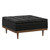 36" Walnut and Black Upholstery Storage Ottoman