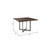 48" Brown and Gray Solid Wood and Iron Trestle Base Square Dining Table