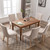 Fabric Dining Chairs Leisure Padded Chairs with Rubber Wood Legs