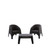 Three Piece Espresso Plastic Two Person Seating Group With Table