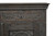 81" Black Distressed Solid Wood Carved Floral Three Drawer Sideboard With Three Doors