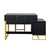 39" Black Wood Mirrored Two Drawer Vanity Table