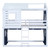 Blue Twin Over Twin Dollhouse Wood Bunk Bed