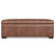 48" Walnut and Brown Upholstery Storage Ottoman