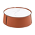 31.5" Coffee Table, Marble Top and Orange Saddle Leather Body