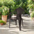Set of Four Espresso Textured Heavy Duty Plastic Outdoor Stacking Arm Chairs