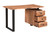 54" Brown and Black Solid Wood and Metal Wall Mounted Writing Desk and Bookshelf Set With Three Drawers