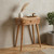 24" Brown Solid Wood Oval Console Table With Drawer