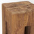 12" Brown Solid Wood Pouf Ottoman