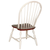 Sunset Trading Andrews Windsor Spindleback Dining Chair | Fully Assembled Kitchen Chair | Modern Farmhouse Minimalist Country Cottage| Antique White with Chestnut Brown Seat | Set of 2