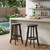 Set of Two 30" Dark Gray Solid Wood Backless Outdoor Bar Height Chairs