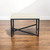 24" Off White and Black Boucle and Metal Upholstered Bench