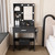 24" Black Wood Mirrored Three Drawer Vanity Table And Lights