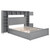 Gray Wood Queen Bed Frame With Trundle And Drawers