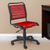 Red and Black Adjustable Swivel Bungee Rolling Office Chair