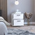 19" White Wood Two Drawer Nightstand