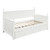 White Wood Twin Day Bed With Trundle And Drawer