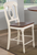Sunset Trading Andrews Napoleon Barstool | Antique White and Chestnut Brown | Set of 2