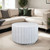 30" White Solid Wood Round Solid Drum Coffee Table