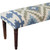 47" Off White and Brown Geometric Jute and Solid Wood Upholstered Bench