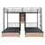 Black Full Over Two Twins Metal Bunk Bed With Desk And Storage