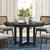 45" Black Solid Wood Rounded Bar Table