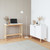 35" White and Brown Solid Manufactured Wood and Solid Wood H-Shape Writing Desk With Two Cabinets