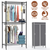 2 Tier Clothing Rack With Cover Portable Wardrobe 