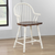 Sunset Trading Andrews 24" Windsor Barstool with Arms | Counter Height Stool | Antique White and Chestnut Brown | Set of 2 