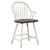 Sunset Trading Andrews 24" Windsor Barstool with Arms | Counter Height Stool | Antique White and Chestnut Brown | Set of 2 