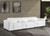 130" White Top Grain Leather Reclining Metal USB Sofa