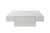 43" White Wood Square Pedestal Coffee Table With Drawer