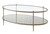 50" Clear and Champagne Glass and Steel Oval Coffee Table