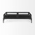 50" Clear and Black Mirrored Glass and Iron Frame Coffee Table