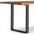 72" Natural and Black Wood and Iron Frame Base Dining Table