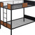 Black And Brown Twin Over Twin Metal Bunk Bed
