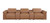 126" Chestnut Top Grain Leather Reclining Metal USB Sofa