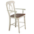 Sunset Trading Andrews Napoleon Barstool with Arms | Antique White with Chestnut Brown Seat | Counter Height Stool | Set of 2