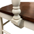 Sunset Trading Andrews Napoleon Barstool with Arms | Antique White with Chestnut Brown Seat | Counter Height Stool | Set of 2