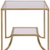 24" Gold And Clear Glass End Table