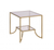 24" Gold And Clear Glass End Table
