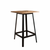 28" Natural and Black Square Solid Wood and Brass Bar Table