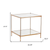 22" Gold And Clear Glass Square End Table