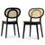 Set of Two Black Solid Wood Dining Parsons Chairs