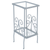 30" Silver And Clear Glass And Metal Square End Table With Shelf