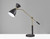 32" Black And Gold Metal Desk Lamp With Cinched Cone Shade