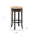 30" Natural and Espresso Rush and Solid Wood Backless Bar Height Swivel Bar Chair