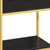 24" Gold And Dark Brown Wood And Metal End Table With Drawer And Shelf