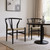 Set of Two Black Solid Wood Dining Parsons Chairs